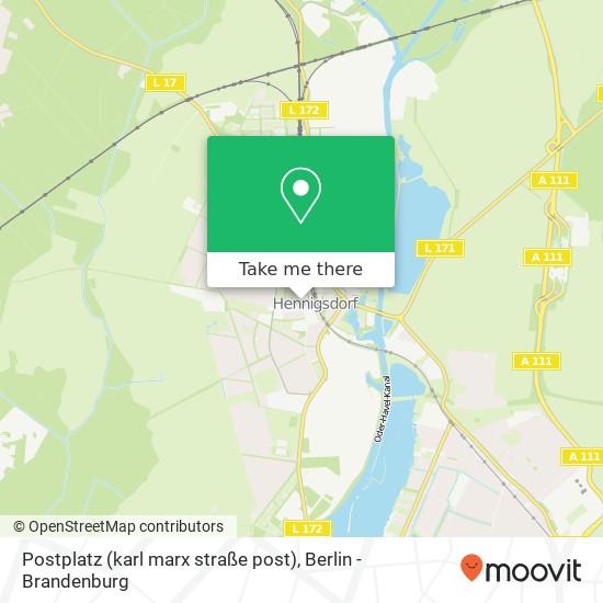 Postplatz (karl marx straße post), 16761 Hennigsdorf map