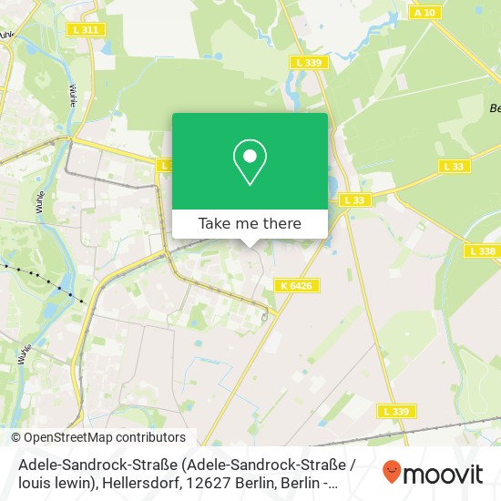 Карта Adele-Sandrock-Straße (Adele-Sandrock-Straße / louis lewin), Hellersdorf, 12627 Berlin
