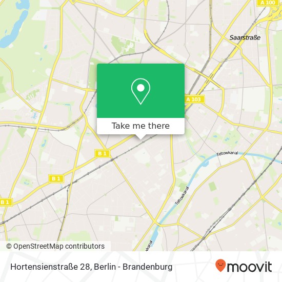 Карта Hortensienstraße 28, Lichterfelde, 12203 Berlin