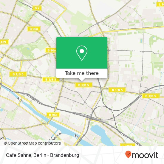Карта Cafe Sahne, Samariterstraße 37
