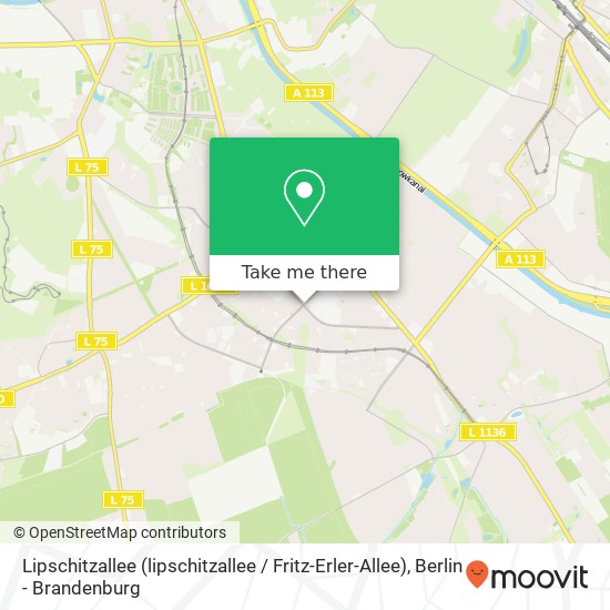 Карта Lipschitzallee (lipschitzallee / Fritz-Erler-Allee), Gropiusstadt, 12351 Berlin