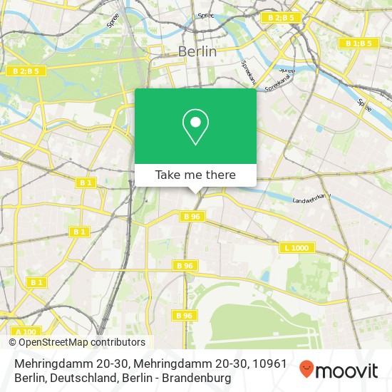 Карта Mehringdamm 20-30, Mehringdamm 20-30, 10961 Berlin, Deutschland