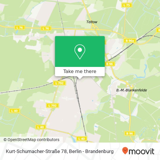 Карта Kurt-Schumacher-Straße 78, Blankenfelde, 15827 Blankenfelde-Mahlow