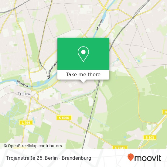 Карта Trojanstraße 25, 14513 Teltow