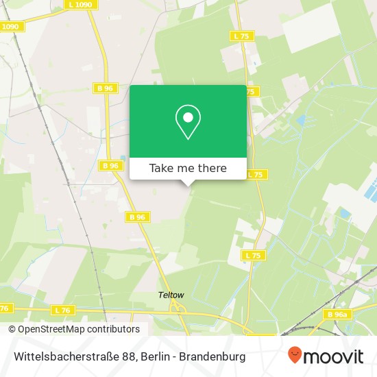 Карта Wittelsbacherstraße 88, Wittelsbacherstraße 88, 12309 Berlin, Deutschland