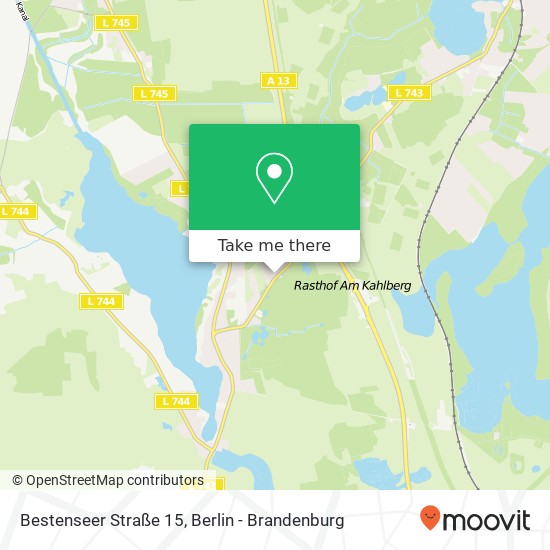 Карта Bestenseer Straße 15, Motzen, 15749 Mittenwalde