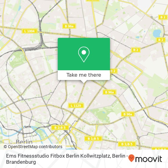 Карта Ems Fitnessstudio Fitbox Berlin Kollwitzplatz, Prenzlauer Allee 207