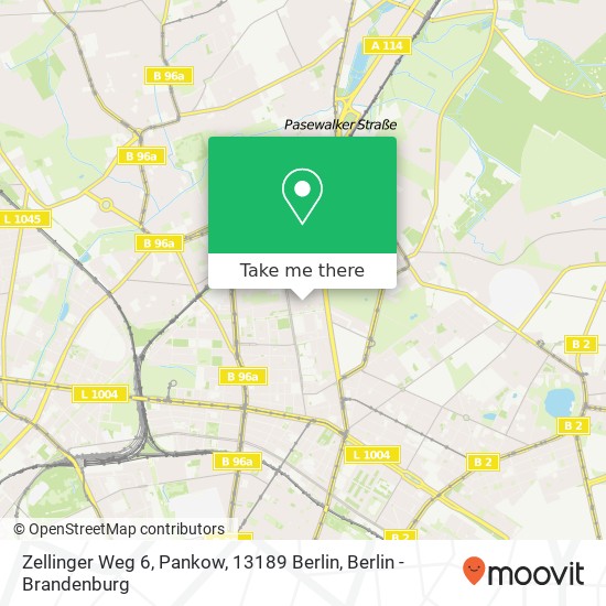 Zellinger Weg 6, Pankow, 13189 Berlin map