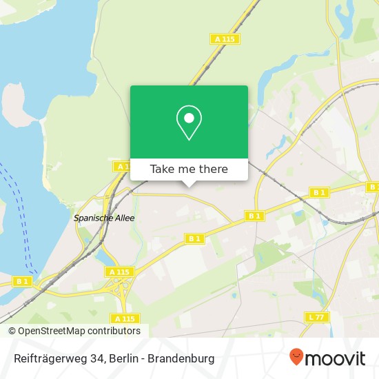 Карта Reifträgerweg 34, Reifträgerweg 34, 14129 Berlin, Deutschland