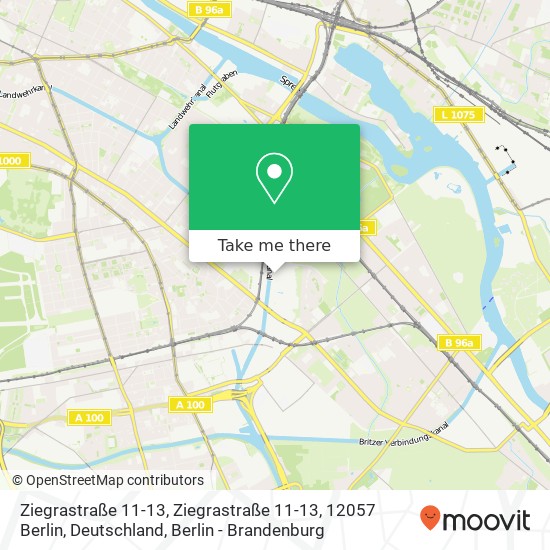 Карта Ziegrastraße 11-13, Ziegrastraße 11-13, 12057 Berlin, Deutschland