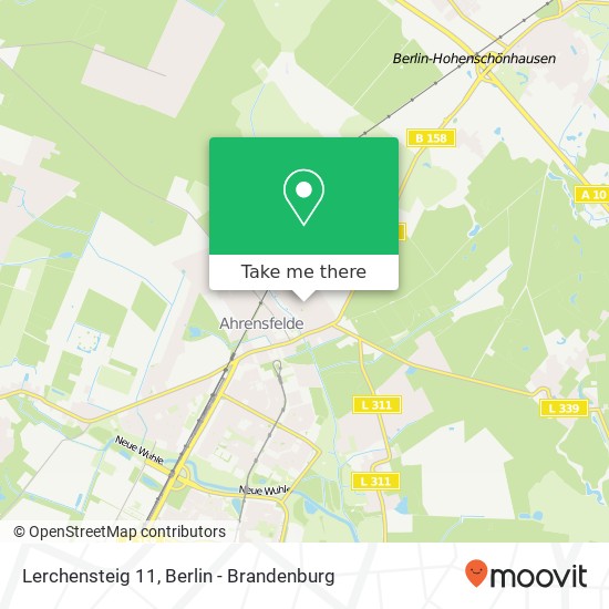 Карта Lerchensteig 11, 16356 Ahrensfelde