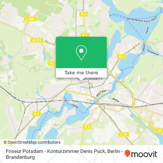 Карта Friseur Potsdam - Konturzimmer Denis Puck, Dortustraße 53