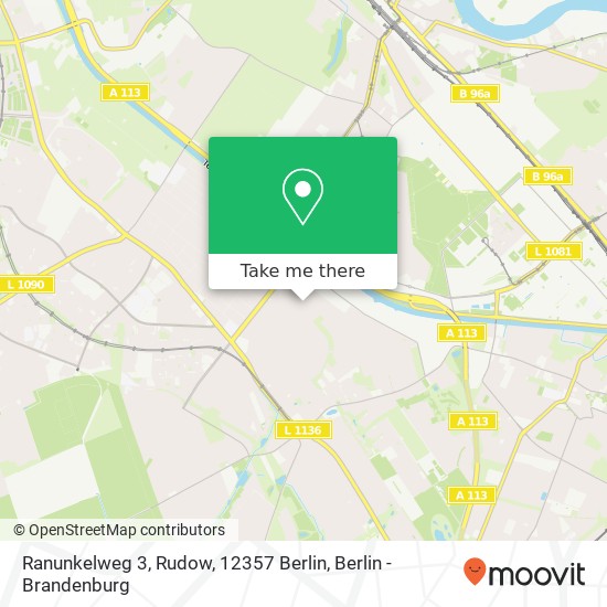 Карта Ranunkelweg 3, Rudow, 12357 Berlin