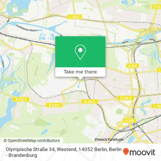 Карта Olympische Straße 34, Westend, 14052 Berlin