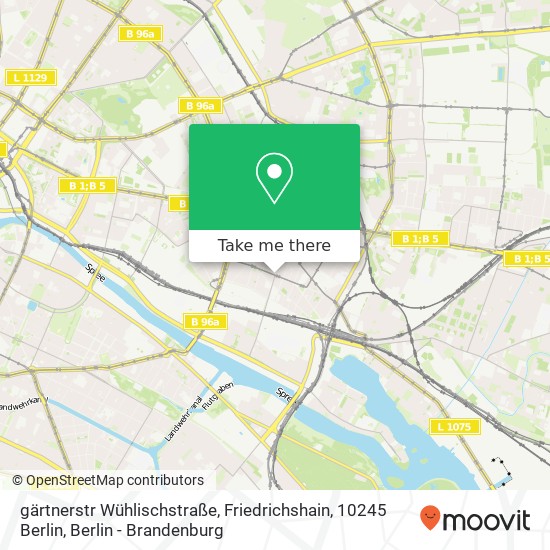 Карта gärtnerstr Wühlischstraße, Friedrichshain, 10245 Berlin