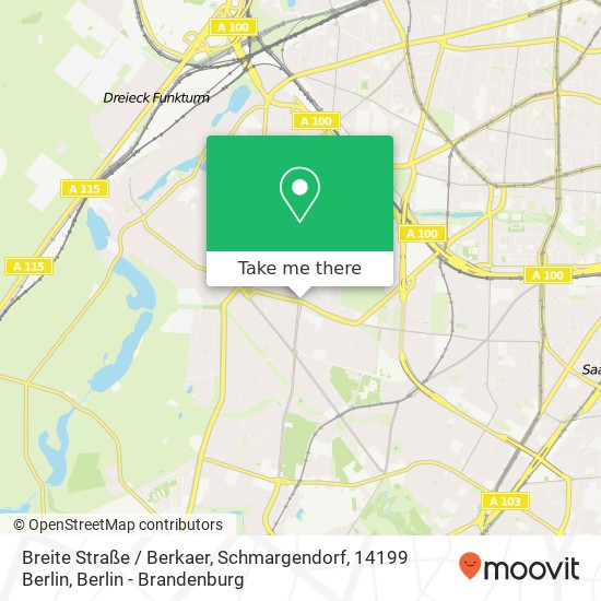 Карта Breite Straße / Berkaer, Schmargendorf, 14199 Berlin