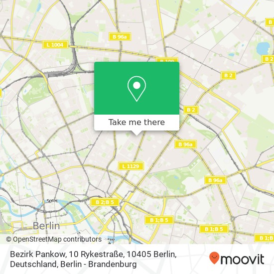 Bezirk Pankow, 10 Rykestraße, 10405 Berlin, Deutschland map