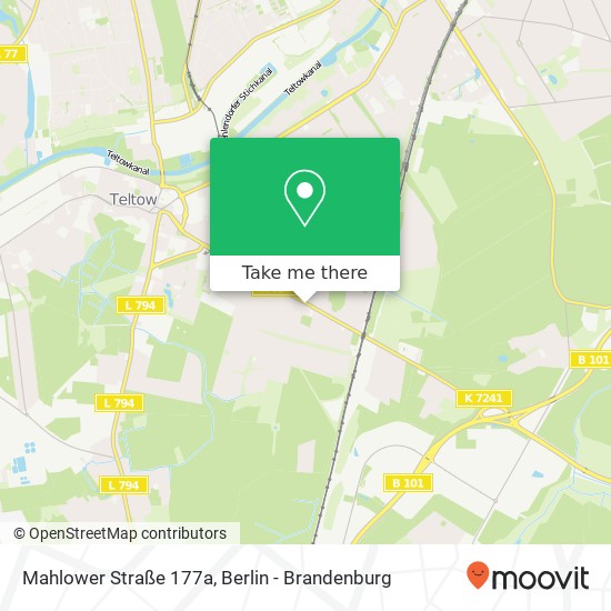 Карта Mahlower Straße 177a, 14513 Teltow