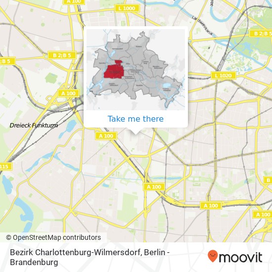 Карта Bezirk Charlottenburg-Wilmersdorf, Bezirk Charlottenburg-Wilmersdorf, 10709 Berlin, Deutschland