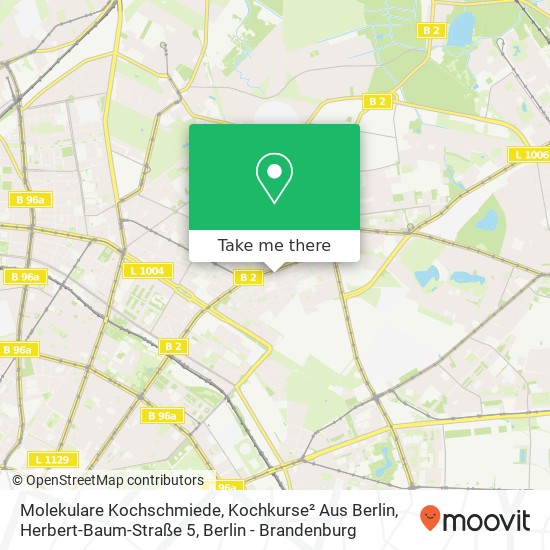 Карта Molekulare Kochschmiede, Kochkurse² Aus Berlin, Herbert-Baum-Straße 5