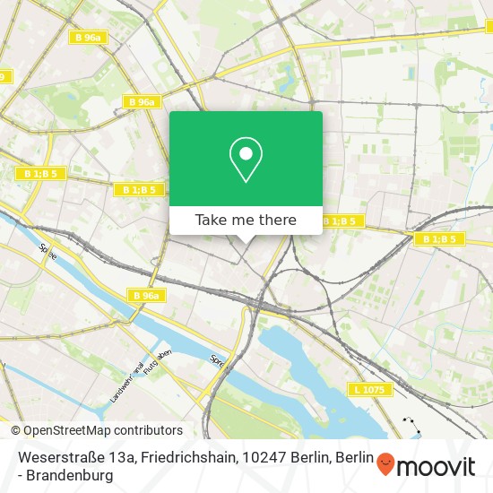 Weserstraße 13a, Friedrichshain, 10247 Berlin map