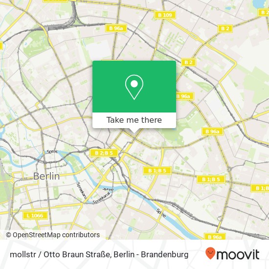 Карта mollstr / Otto Braun Straße, Prenzlauer Berg, 10405 Berlin