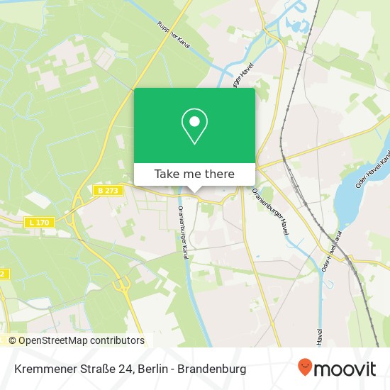 Карта Kremmener Straße 24, 16515 Oranienburg