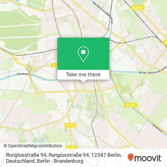 Карта Rungiusstraße 94, Rungiusstraße 94, 12347 Berlin, Deutschland