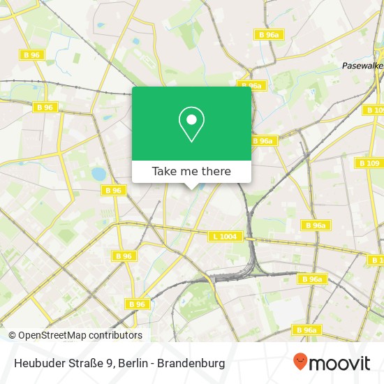 Карта Heubuder Straße 9, Gesundbrunnen, 13359 Berlin
