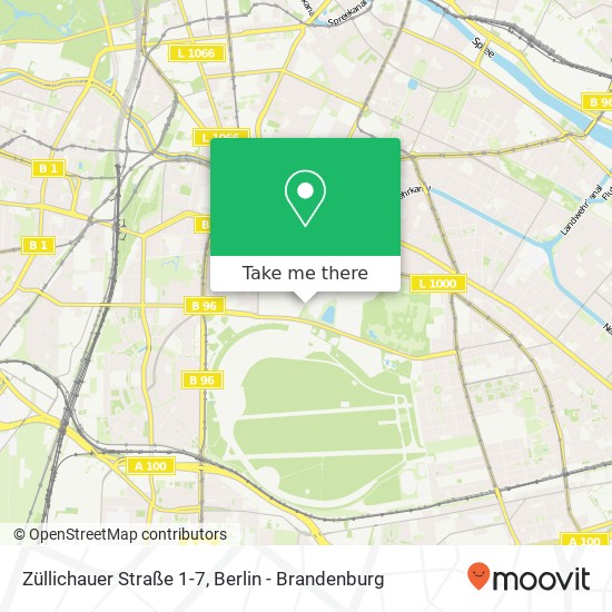 Züllichauer Straße 1-7, Züllichauer Str. 1-7, 10965 Berlin, Deutschland map