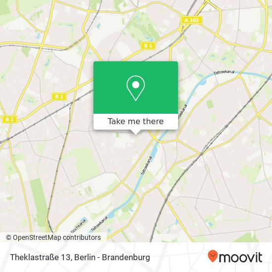 Карта Theklastraße 13, Theklastraße 13, 12205 Berlin, Deutschland