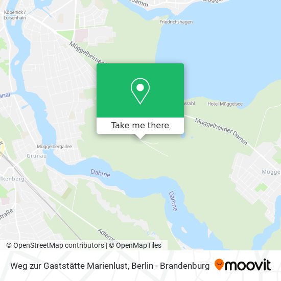 Weg zur Gaststätte Marienlust map
