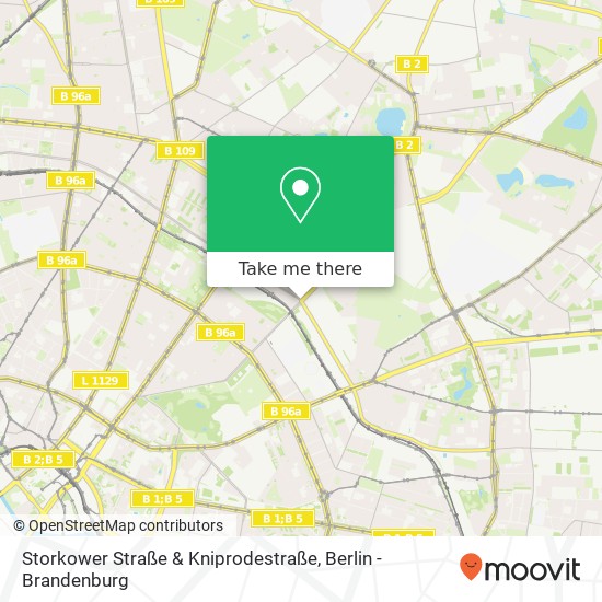 Карта Storkower Straße & Kniprodestraße, Storkower Straße & Kniprodestraße, 10407 Berlin, Deutschland