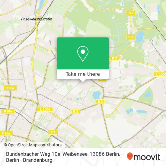 Карта Bundenbacher Weg 10a, Weißensee, 13086 Berlin