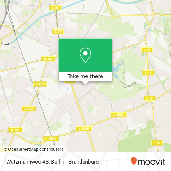 Карта Watzmannweg 4B, Watzmannweg 4B, 12107 Berlin, Deutschland