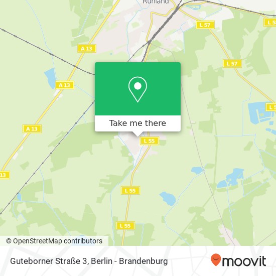 Карта Guteborner Straße 3, Arnsdorf, 01945 Ruhland