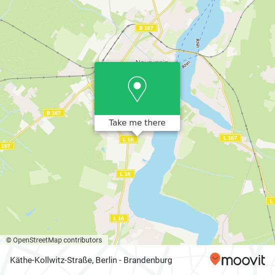 Карта Käthe-Kollwitz-Straße, Käthe-Kollwitz-Straße, 16816 Neuruppin, Deutschland