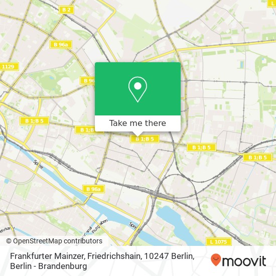 Карта Frankfurter Mainzer, Friedrichshain, 10247 Berlin