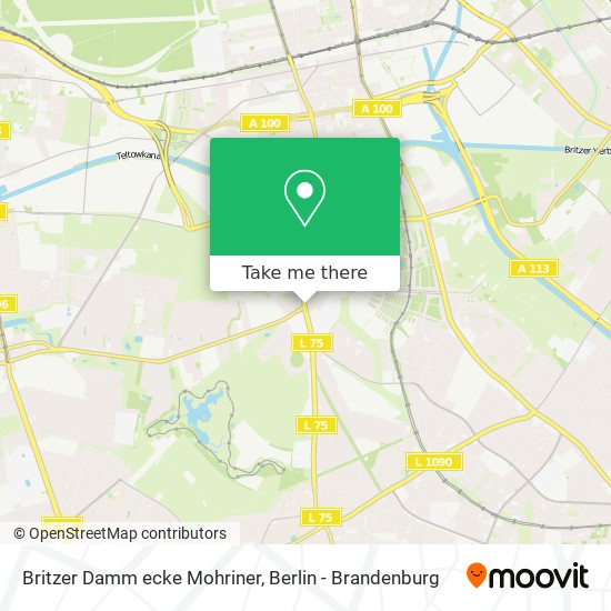 Britzer Damm ecke Mohriner map