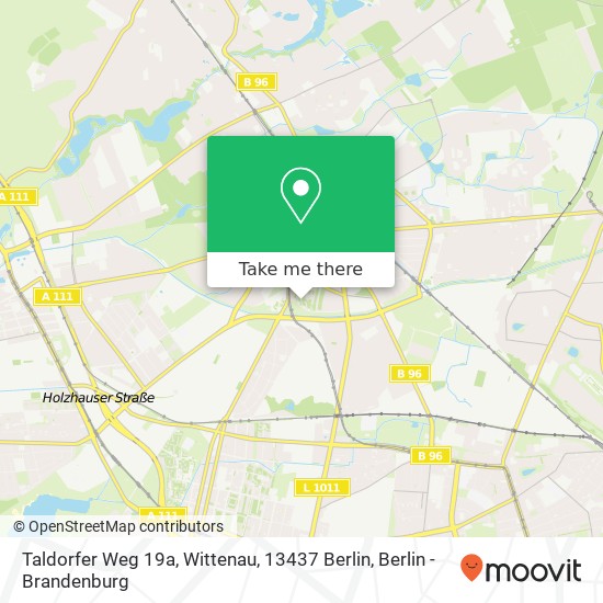 Карта Taldorfer Weg 19a, Wittenau, 13437 Berlin