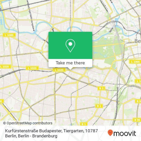 Карта Kurfürstenstraße Budapester, Tiergarten, 10787 Berlin