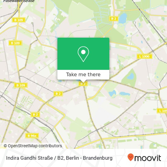 Карта Indira Gandhi Straße / B2, Weißensee, 13088 Berlin