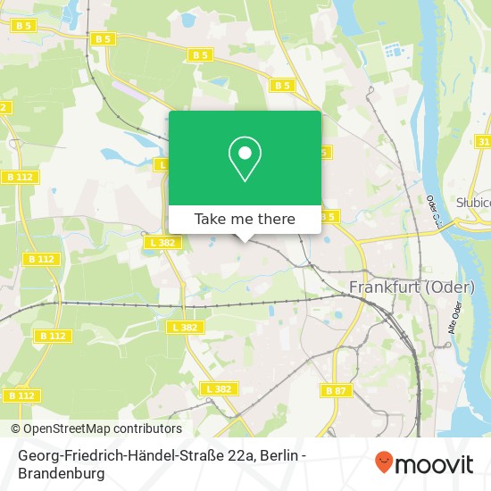 Карта Georg-Friedrich-Händel-Straße 22a, 15234 Frankfurt (Oder)
