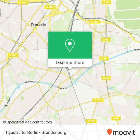 Карта Tejastraße, Tejastraße, 12105 Berlin, Deutschland