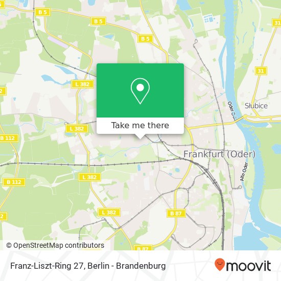 Карта Franz-Liszt-Ring 27, 15234 Frankfurt (Oder)