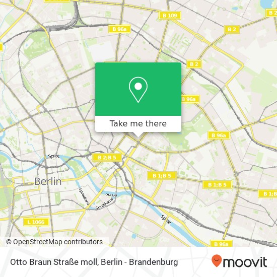 Карта Otto Braun Straße moll, Prenzlauer Berg, 10405 Berlin