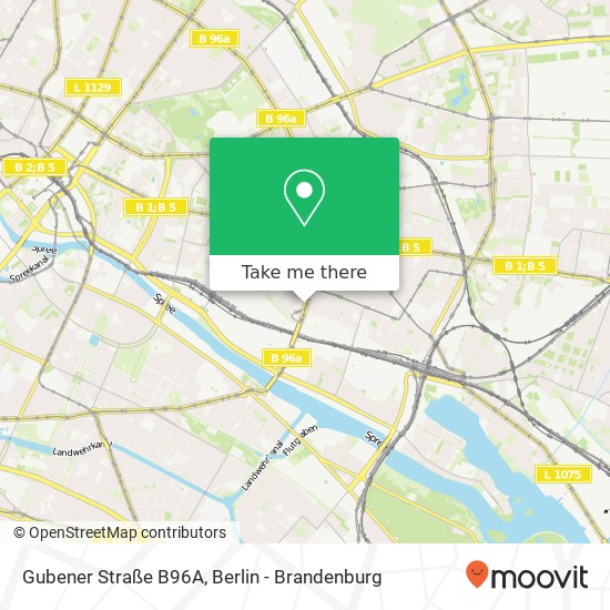 Карта Gubener Straße B96A, Friedrichshain, 10243 Berlin