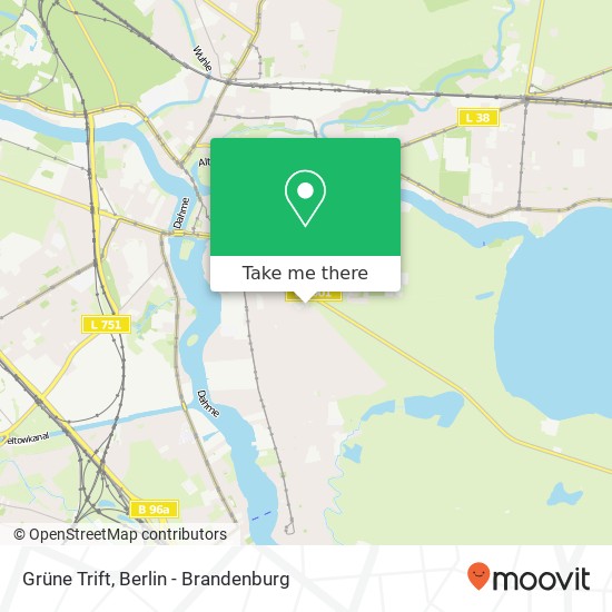 Карта Grüne Trift, Köpenick, 12557 Berlin