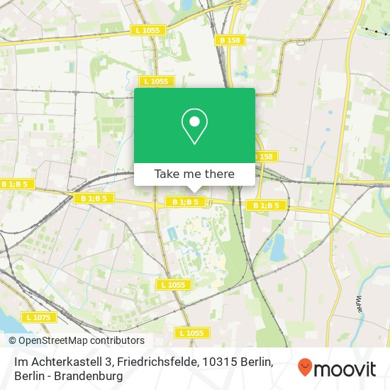 Карта Im Achterkastell 3, Friedrichsfelde, 10315 Berlin