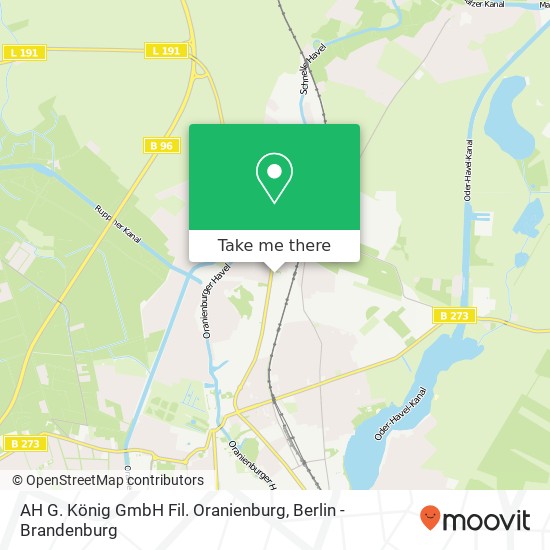 Карта AH G. König GmbH Fil. Oranienburg, Chausseestraße 59 16515 Oranienburg